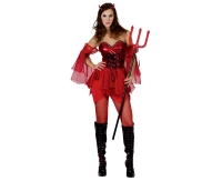 Role play-set for adult Sinful Devil (dress with sleeves, horns), size S